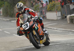 John McGuinness during the first Centenary TT practice (Richard Radcliffe)